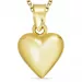 hjerte halskæde i forgyldt sølv med vedhæng i 14 karat guld