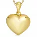 hjerte halskæde i forgyldt sølv med vedhæng i 8 karat guld