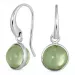 runde lysegrøn krystal øreringe i sølv