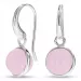 runde rosa krystal øreringe i sølv