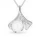 blad perle halskæde i sølv med vedhæng i sølv