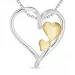 hjerte halskæde i sølv med vedhæng i sølv med 8 karat guld