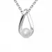 perle halskæde i sølv med vedhæng i sølv