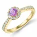 Kollektionsprøve pink safir diamantring i 14 karat guld 0.41 ct 0,314 ct