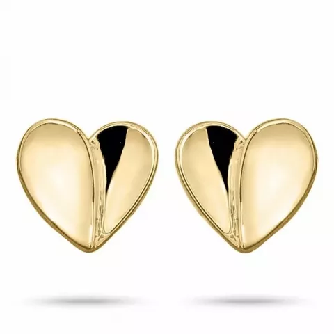 Enkle hjerteøreringe i 9 karat guld