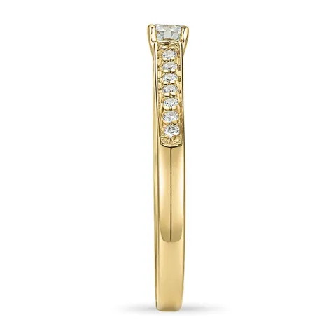 diamant ring i 14 karat guld 0,15 ct 0,11 ct