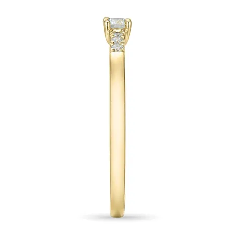 Rund diamantring i 14 karat guld 0,08 ct 0,06 ct