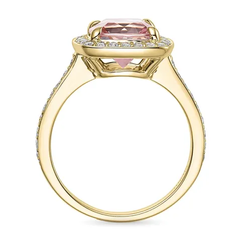 morganit diamantring i 14 karat guld 2,2 ct 0,38 ct