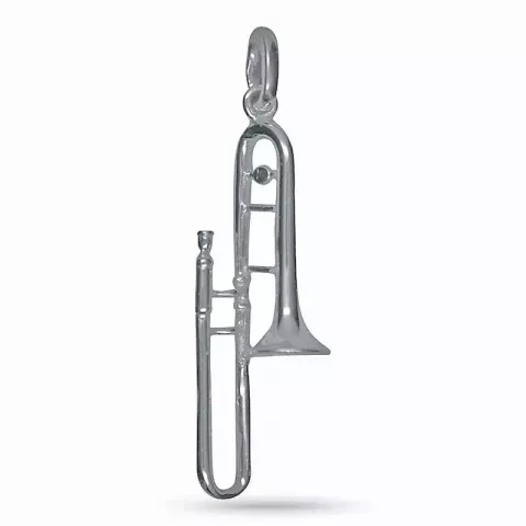 Stort trompet vedhæng i sølv