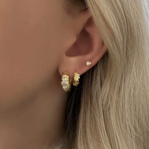 Nava Tuuli Earrings creoler i forgyldt sølv