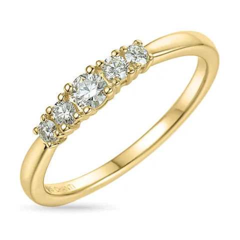 diamant ring i 14 karat guld 0,35 ct