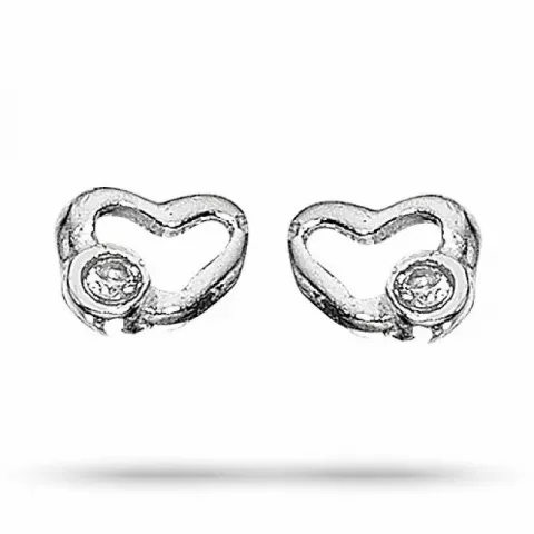 Scrouples hjerte øreringe i sølv hvid zirkon