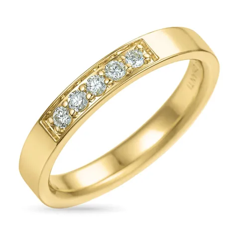 diamant ring i 14 karat guld 0,15 ct