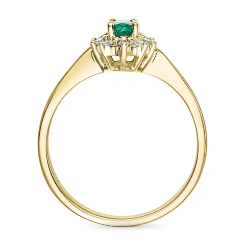 smaragd guld rosetring i 14 karat guld 0,11 ct 0,25 ct