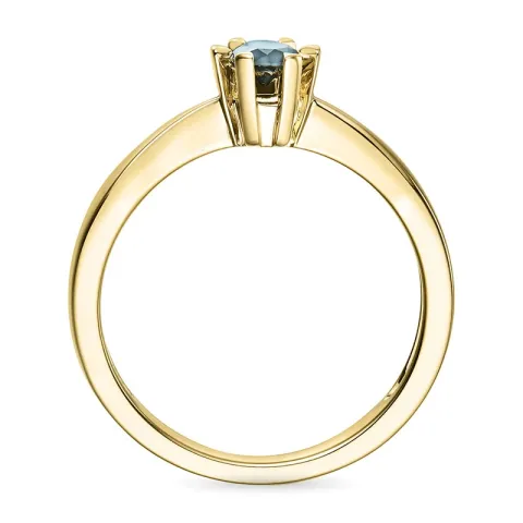 sort diamant solitairering i 14 karat guld 0,21 ct