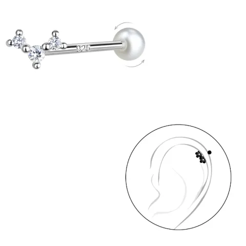 zirkon helix piercing i sølv