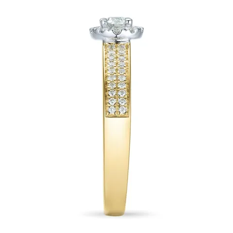 diamantring i 14 karat guld.- og hvidguld 0,31 ct 0,20 ct ct