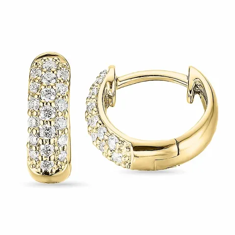 smukke 10 mm diamant creoler i 14 karat guld med diamant 