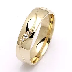 5 mm vielsesring i 9 karat guld 0,008 ct og 0,02 ct