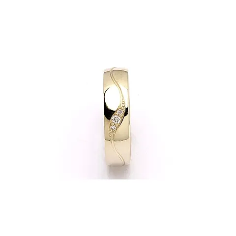 5 mm vielsesring i 9 karat guld 0,008 ct og 0,02 ct