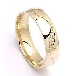 5 mm vielsesring i 9 karat guld 0,008 ct og 0,02 ct