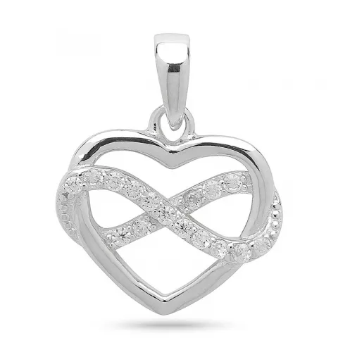 Hjerte infinity zirkon vedhæng i sølv