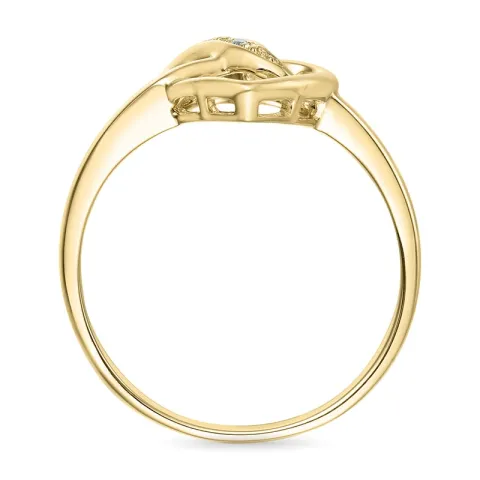 hjerte diamant ring i 9 karat guld 0,008 ct