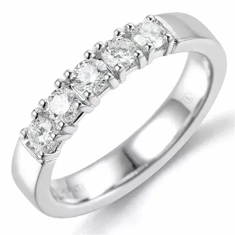 lab grown diamant ring i 14 karat hvidguld 5 x 0,10 ct