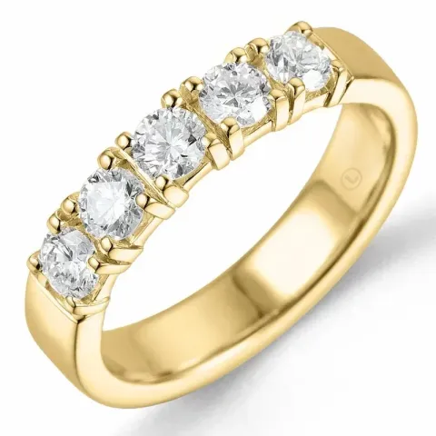 lab grown diamant ring i 14 karat guld 5 x 0,15 ct