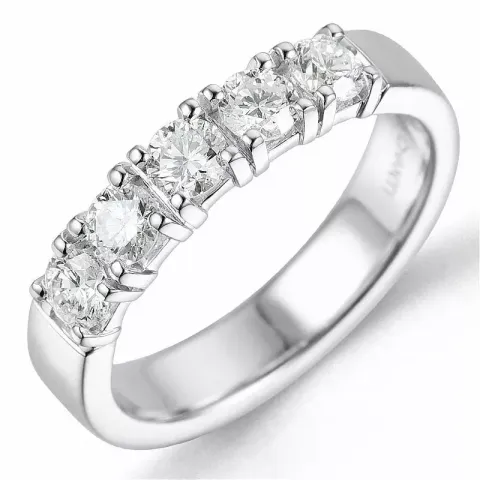 lab grown diamant ring i 14 karat hvidguld 5 x 0,15 ct