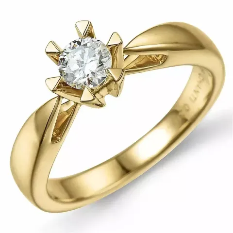 0,30 ct lab grown diamant solitairering i 14 karat guld 0,30 ct