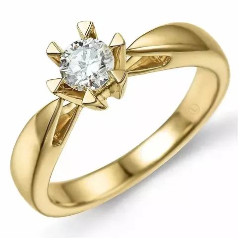 0,30 ct lab grown diamant solitairering i 14 karat guld 0,30 ct