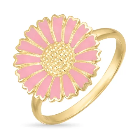 marguerit pink ring i forgyldt sølv