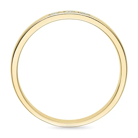 diamant alliancering i 14 karat guld 3 x 0,03 ct