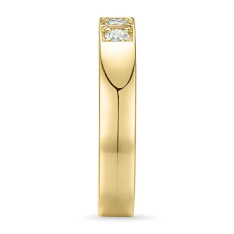 diamant alliancering i 14 karat guld 3 x 0,05 ct