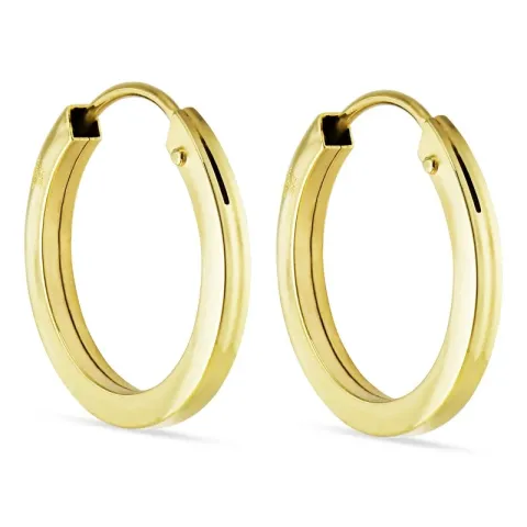 13 mm creoler i 8 karat guld