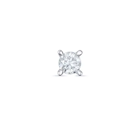 1 x 0,08 ct diamant solitaireørestik i 14 karat hvidguld med diamant 