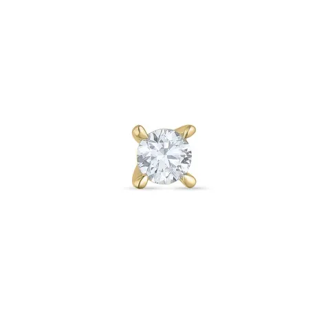 1 x 0,07 ct diamant solitaireørestik i 14 karat guld med diamant 