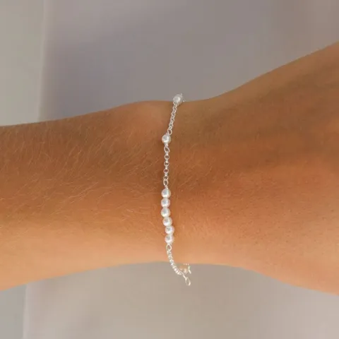 perle armbånd i sølv  x 3,0 mm