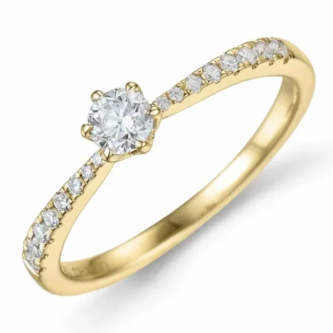 Kollektionsprøve diamant ring i 14 karat guld 0,21 ct 0,13 ct