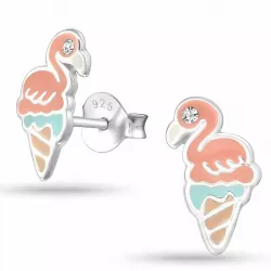 flamingo øreringe i sølv