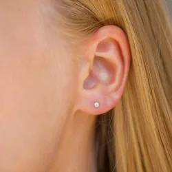 2,5 mm rund helix piercing i 9 karat guld med zirkon