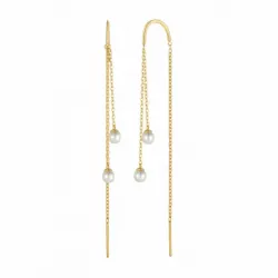 Støvring Design perle kæde øreringe i 8 karat guld