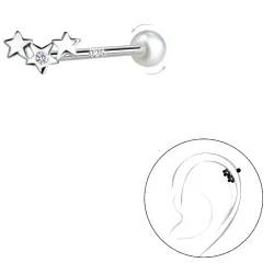 stjerne zirkon helix piercing i sølv