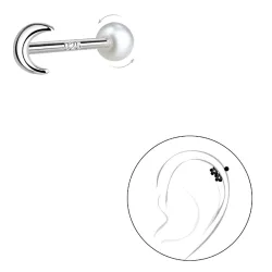 måne helix piercing i sølv