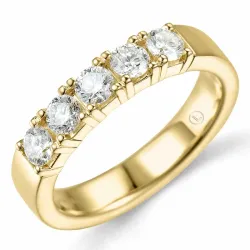 lab grown diamant alliancering i 14 karat guld 5 x 0,20 ct