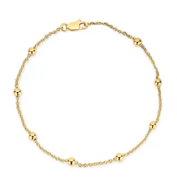 BNH Anker rund armbånd M. kugle i 8 karat guld 21 cm x 1,3 mm